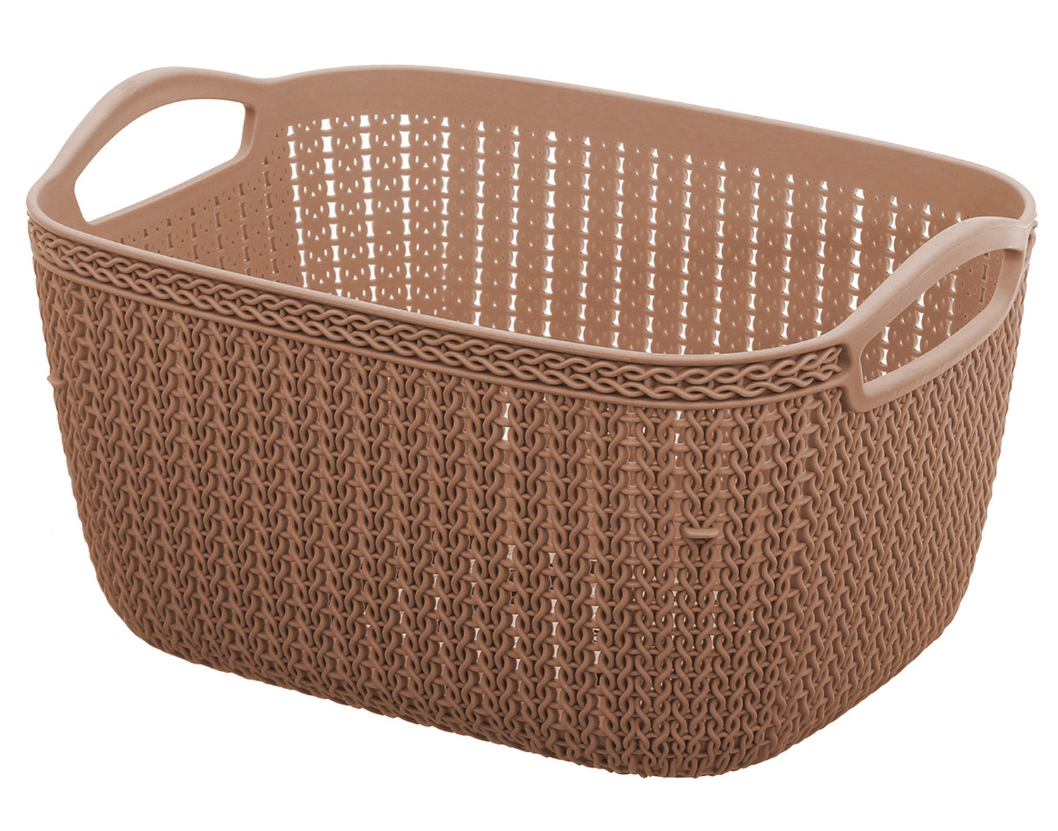 Kuber Industries Unbreakable Plastic Multipurpose Large Size Flexible Storage Baskets / Fruit Vegetable Bathroom Stationary Home Basket with Handles (Brown) -CTKTC37811