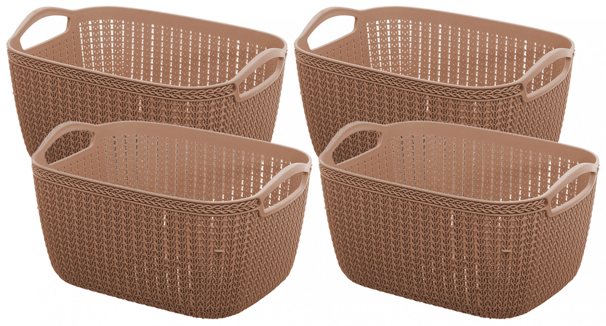 Kuber Industries Unbreakable Plastic Multipurpose Large Size Flexible Storage Baskets / Fruit Vegetable Bathroom Stationary Home Basket with Handles (Brown) -CTKTC37811