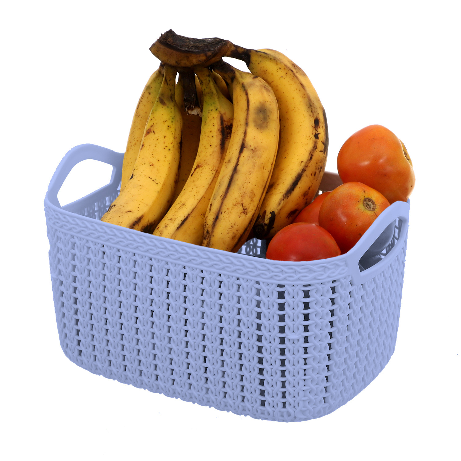 Kuber Industries Unbreakable Plastic Multipurpose Medium Size Flexible Storage Baskets / Fruit Vegetable Bathroom Stationary Home Basket with Handles (Peach & Grey) -CTKTC39077