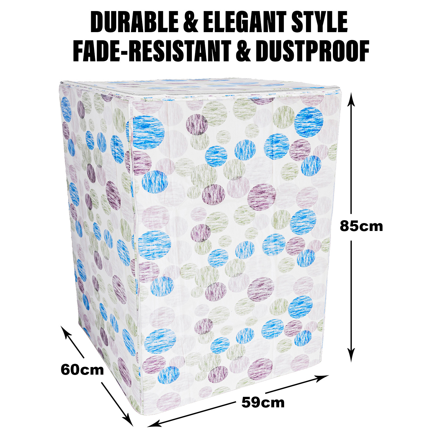 Kuber Industries Washing Machine Cover | Dot Print Washing Machine Cover | Soft PVC Top Load Fully-Automatic Washing Machine Cover | Multi