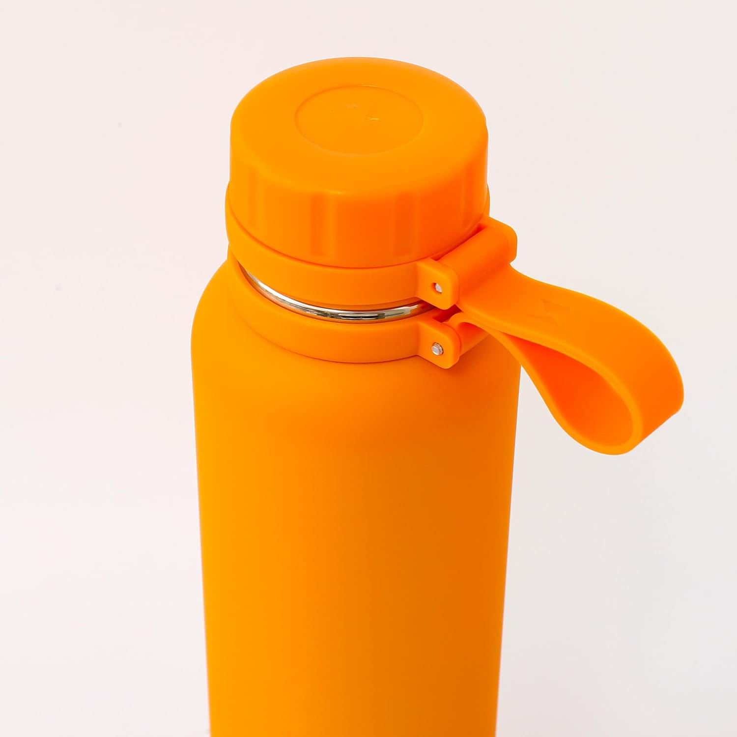 Kuber Industries Water Bottle | Vacuum Insulated Travel Bottle | Hot & Cold Water Bottle | Water Bottle with Handle | Thermos Flask for Gym Bottle | MYZ-230803B | 1100 ML | Orange