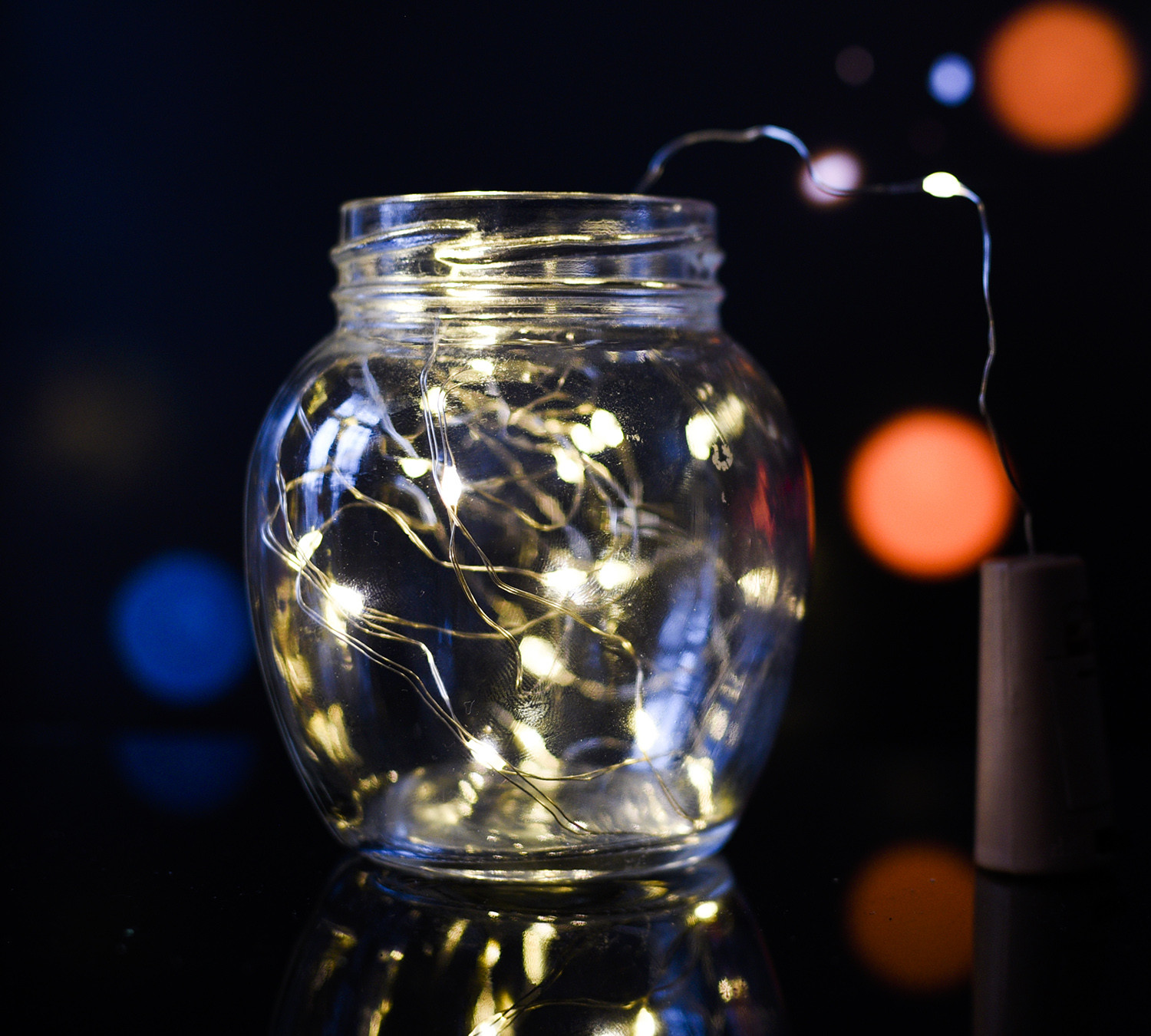 Kuber Industries Wine Bottle String Lights | 20 LED Bottle Cork Copper Wire String Lights | Wine Bottle Lights for Home Decoartion | Battery Powered | Warm White