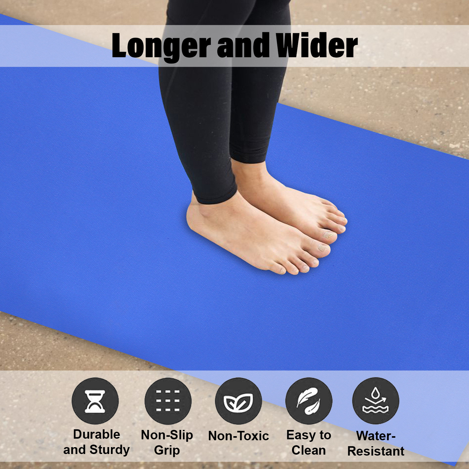 Kuber Industries Yoga Mat | Eva Foam Workout Mat | Anti-Skid Floor Exercise Mat | Carpet Mat for Gym-Fitness | Yoga Mat for Women | Yoga Mat for Men | 6 MM | Blue