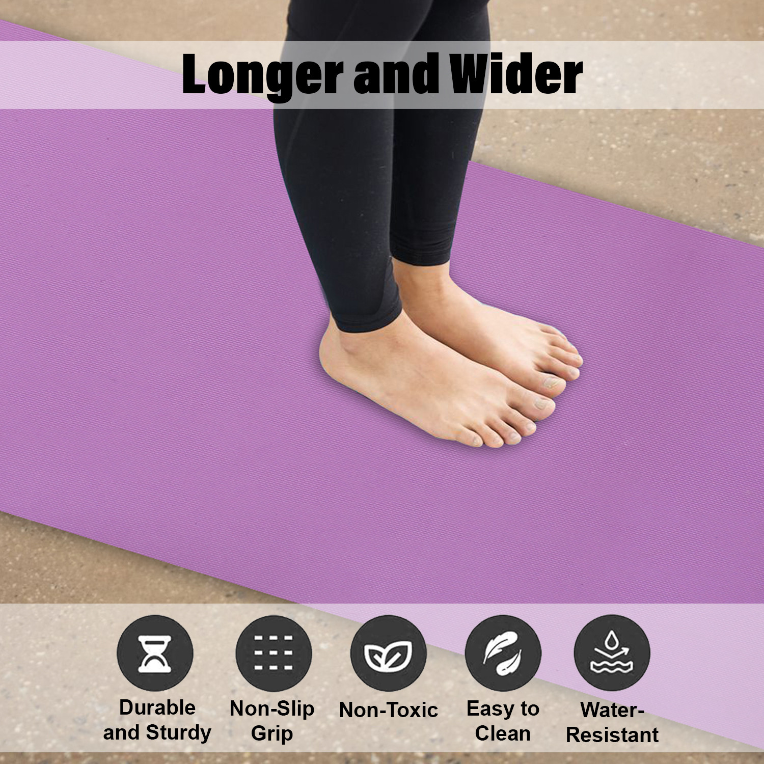 Kuber Industries Yoga Mat | Eva Foam Workout Mat | Anti-Skid Floor Exercise Mat | Carpet Mat for Gym-Fitness | Yoga Mat for Women | Yoga Mat for Men | 6 MM | Purple