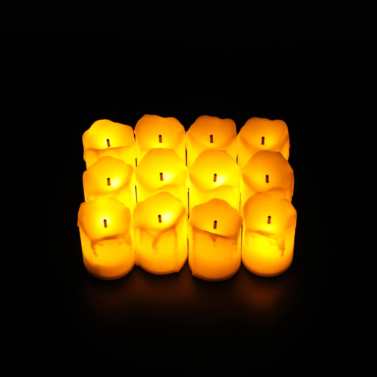 Kuber LED Candles for Home Decoration |Battey Operated |Flameless Yellow Light | Diwali Lights for Home Decoration, Along with Other Festivities & Parties| Pack of 12